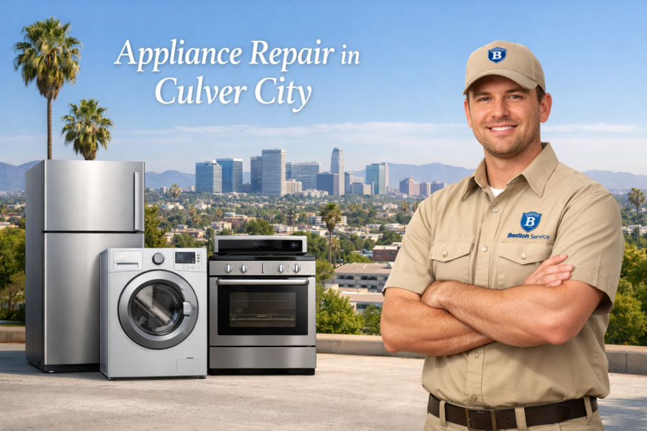Appliance Repair in Culver City Appliance repair technician with household appliances in Culver City
