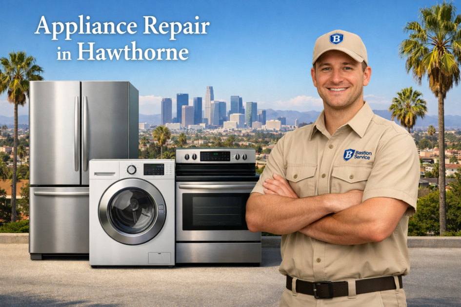 Appliance Repair in Hawthorne Appliance repair technician with household appliances in Hawthorne