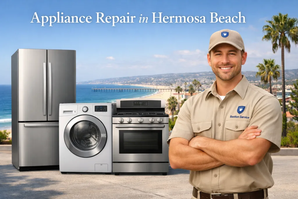 Appliance repair technician with household appliances in Hermosa Beach