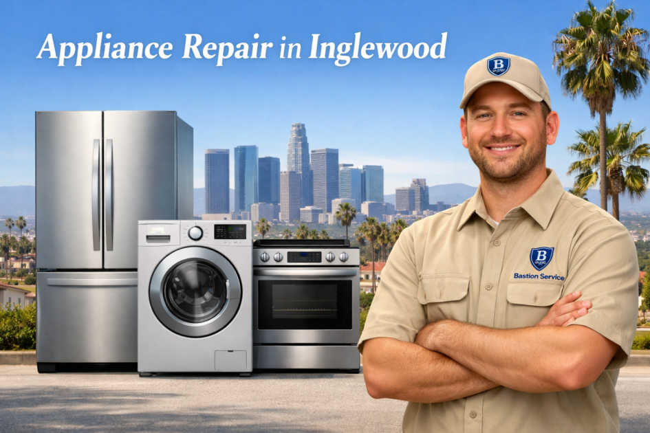Appliance Repair in Inglewood Appliance repair technician with household appliances in Inglewood