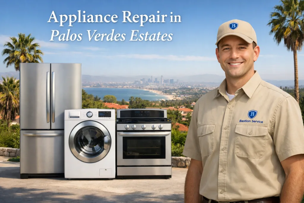 Appliance repair technician with household appliances in Palos Verdes Estates