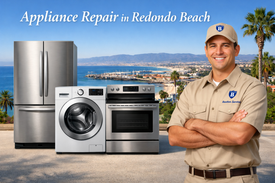 Appliance Repair in Redondo Beach Appliance repair technician with household appliances in Redondo Beach