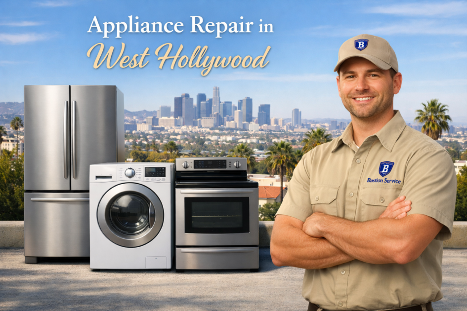 Appliance Repair in West Hollywood Appliance repair technician with household appliances in West Hollywood