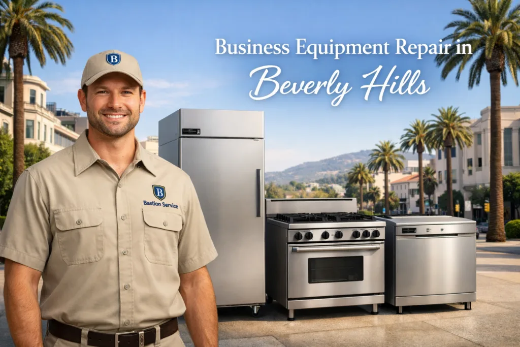 Business equipment repair technician with equipment in Beverly Hills