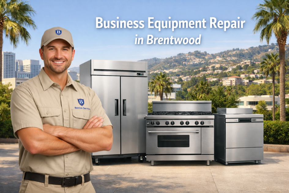Business equipment repair technician with equipment in Brentwood