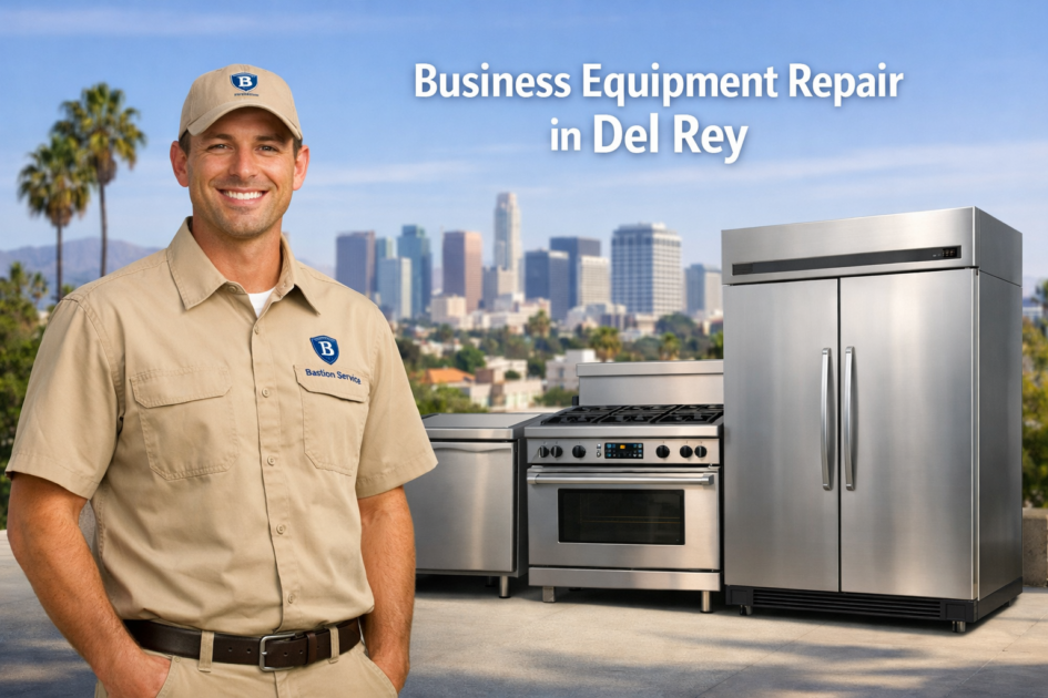 Business equipment repair technician with equipment in Del Rey