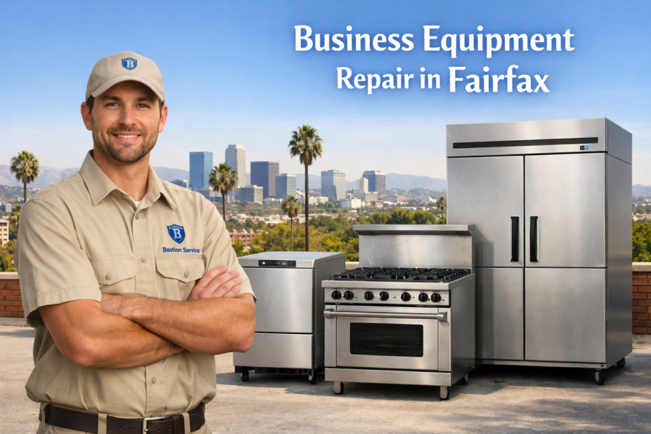 Business equipment repair technician with equipment in Fairfax
