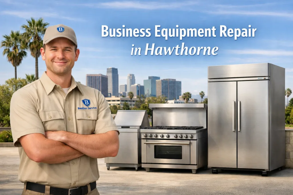 Business equipment repair technician with equipment in Hawthorne