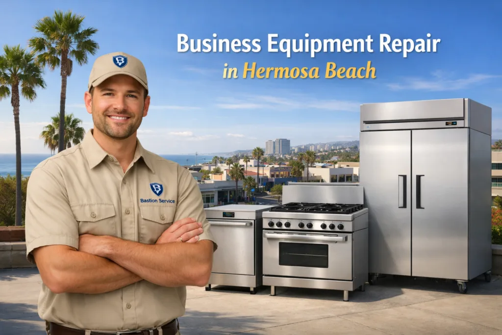 Business equipment repair technician with equipment in Hermosa Beach