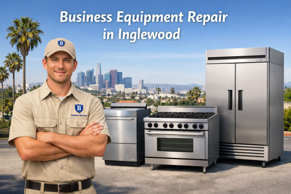 Business equipment repair technician with equipment in Inglewood