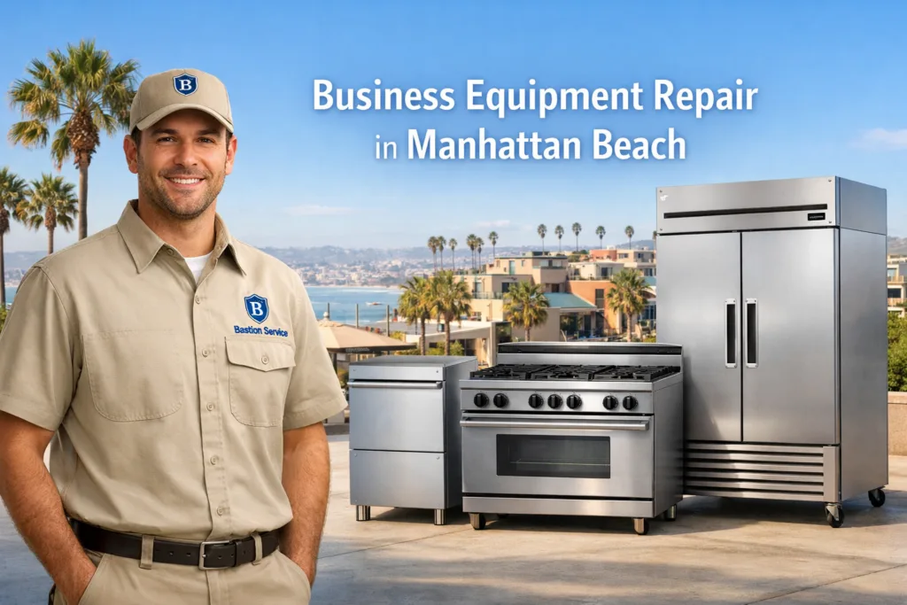 Business equipment repair technician with equipment in Manhattan Beach