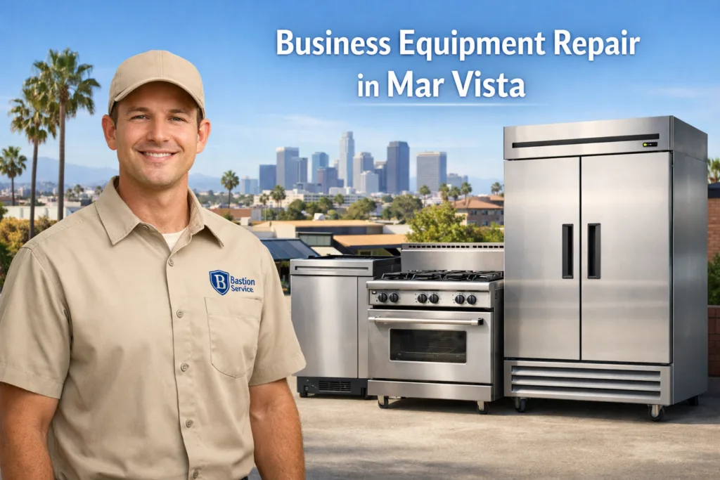 Business equipment repair technician with equipment in Mar Vista