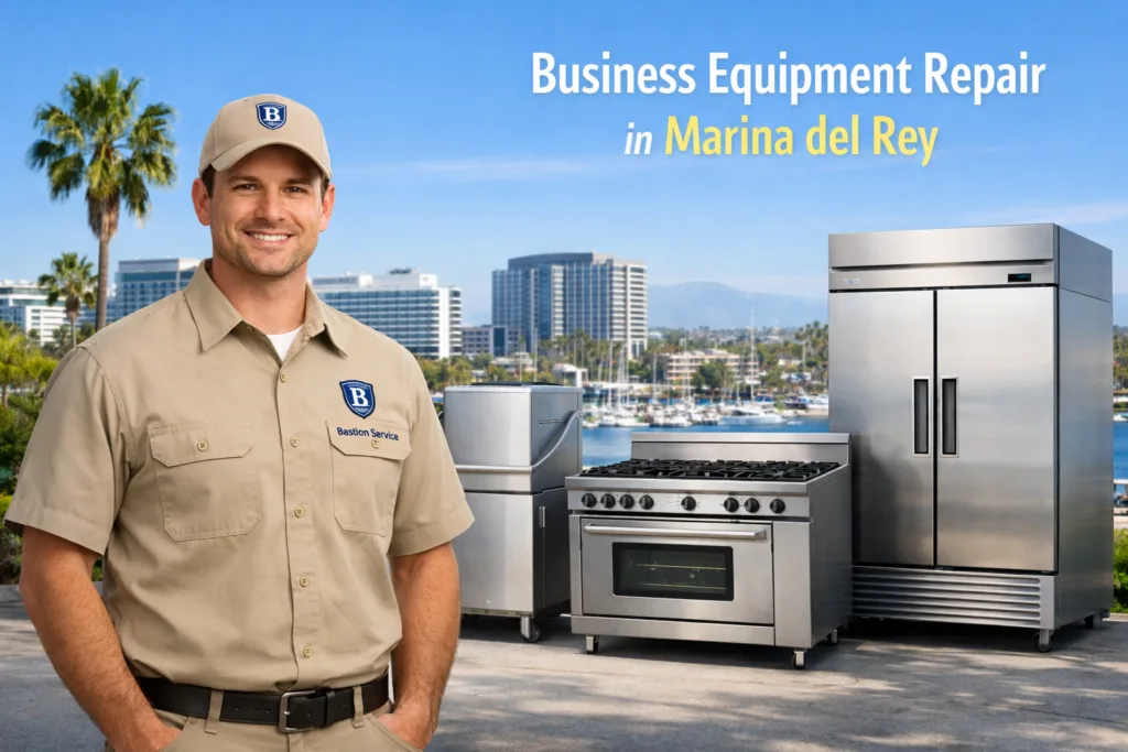 Business equipment repair technician with equipment in Marina del Rey