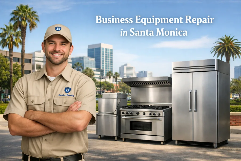 Business equipment repair technician with equipment in Santa Monica