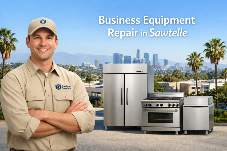 Commercial Appliance Repair in Sawtelle Business equipment repair technician with equipment in Sawtelle