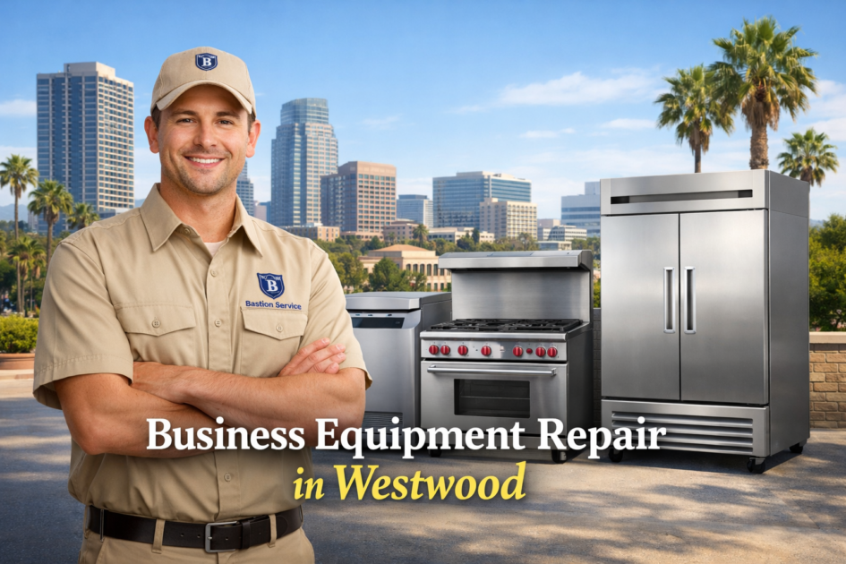 Business equipment repair technician with equipment in Westwood